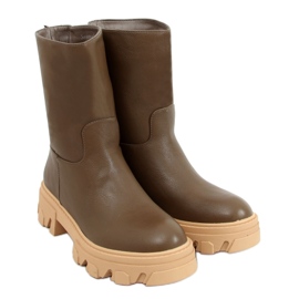 Kozačky s jednoduchým svrškem Jowita Green zelená