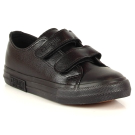 Black Big Star KK374054 černé tenisky z ekokůže pro děti černý