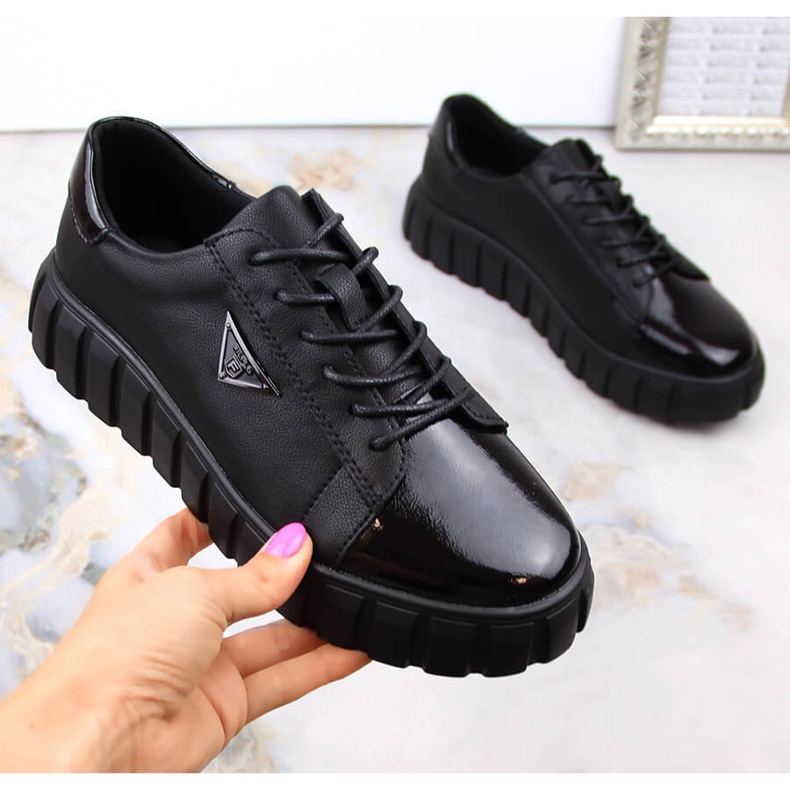 Kožené boty ženy krajky -AUP Černý filippo varu černá