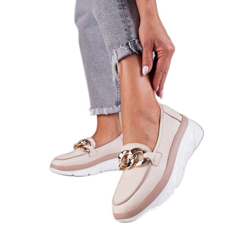 Boty Loafers Beige od Vinceza béžový