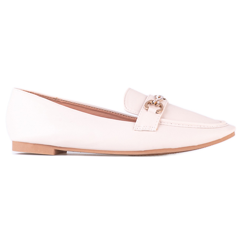 Klasické dámské béžové mokasíny Shelovet s ozdobou béžový