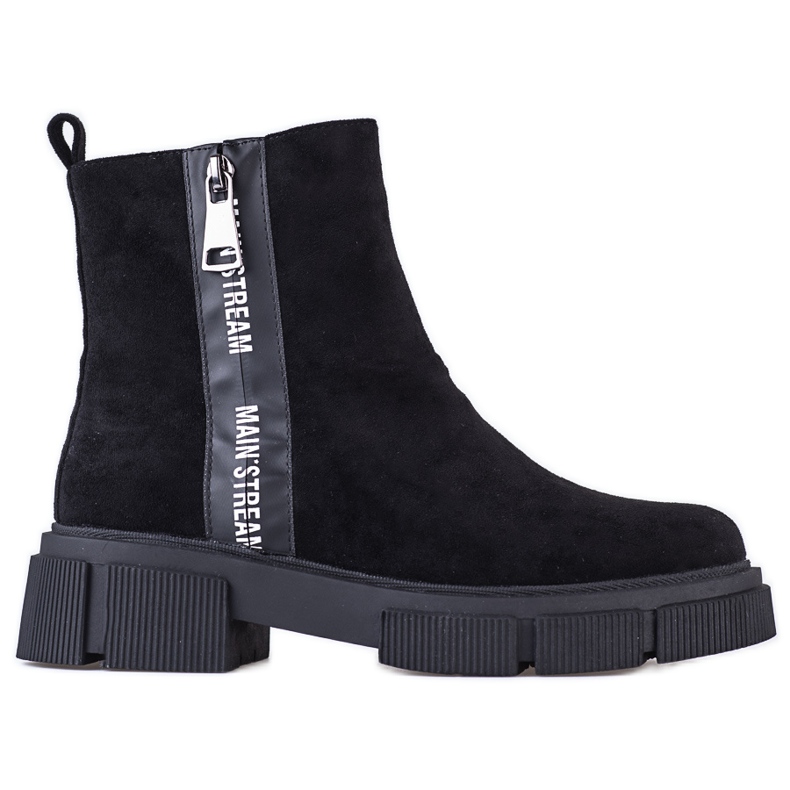 Černé dámské kozačky Shelovet vyrobené z ekologického semiše černá