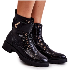 PG1 Teplé hadí boty z eko-kůže Black Colira černá