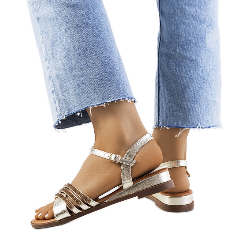 Gold Parade kamínkové sandály zlatý Gold Parade kamínkové sandály zlatý