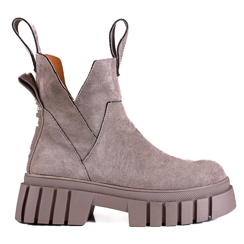 Dámské hnědé kozačky Shelovet na vysoké platformě hnědý