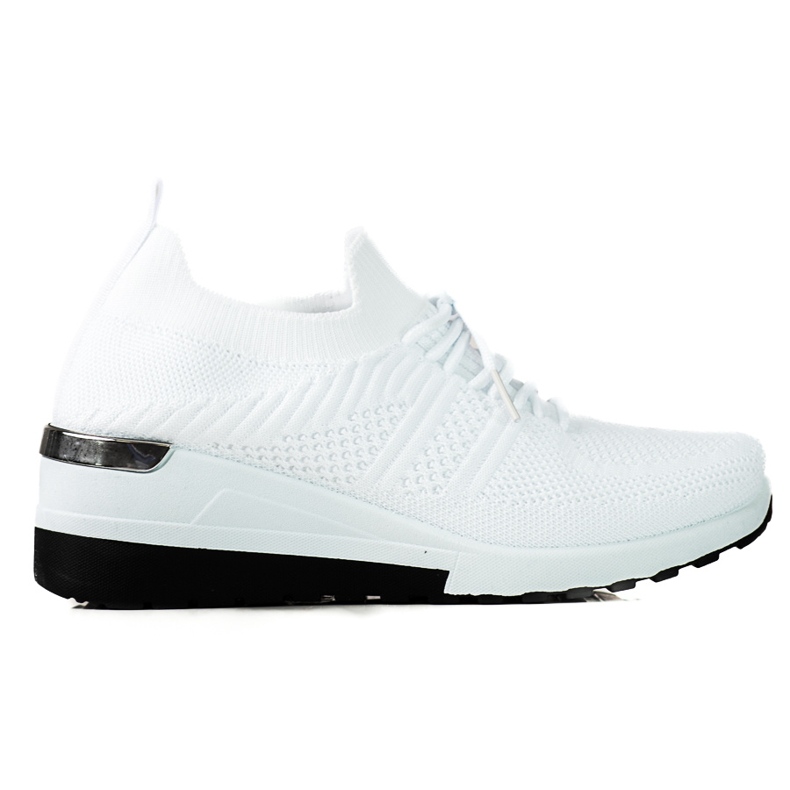 SHELOVET Dámské bílé tenisky na klínku bílý