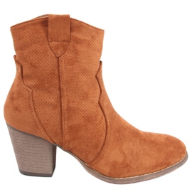 Kovbojské boty na vysokém podpatku značky Seed Camel hnědý