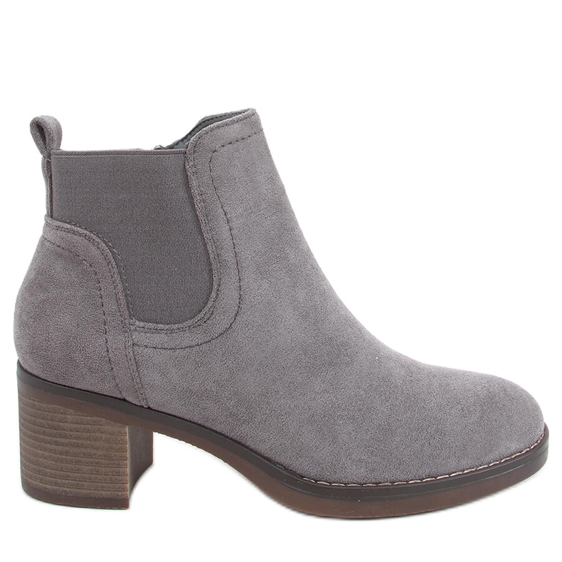 Kozačky na širokém podpatku Fill Grey šedá Kozačky na širokém podpatku Fill Grey šedá