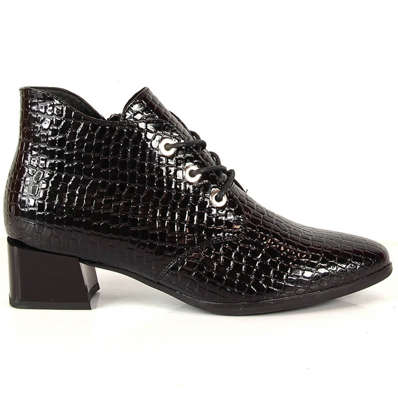 Dámské černé lakované boty z hadí kůže Vinceza černá