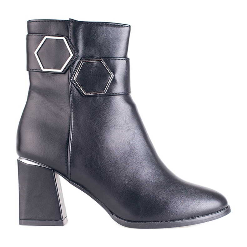 T.Sokolski Černé dámské boty Sokolski na širokém sloupku černá