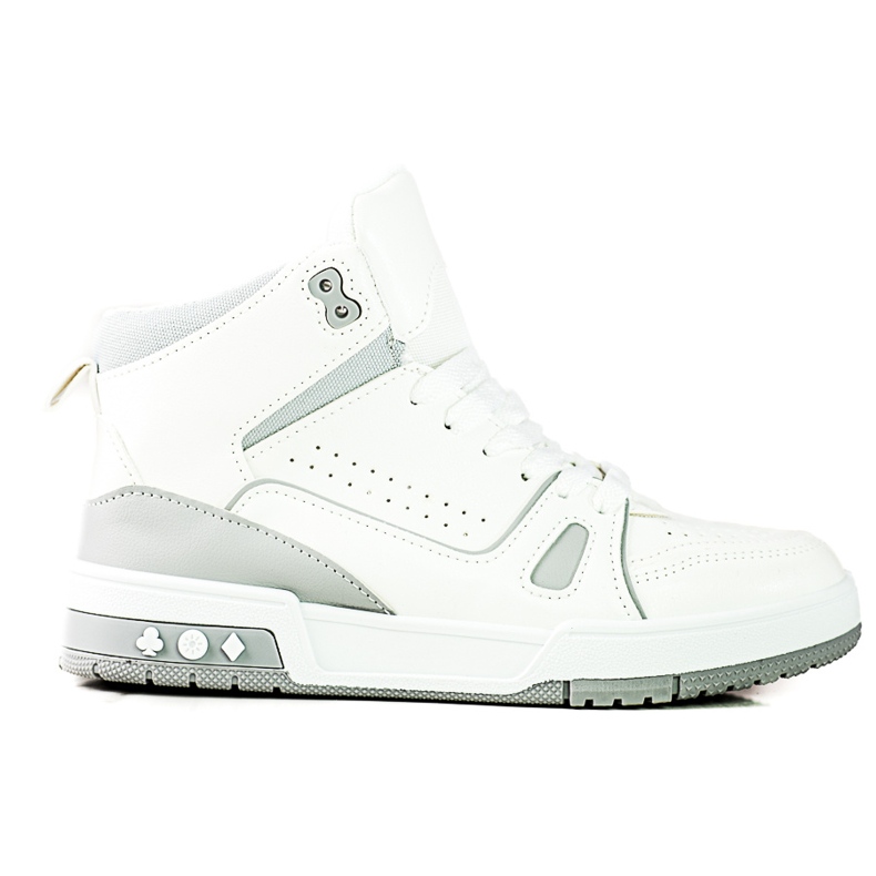 Vysoké šněrovací tenisky Shelovet šedo-bílé bílý šedá