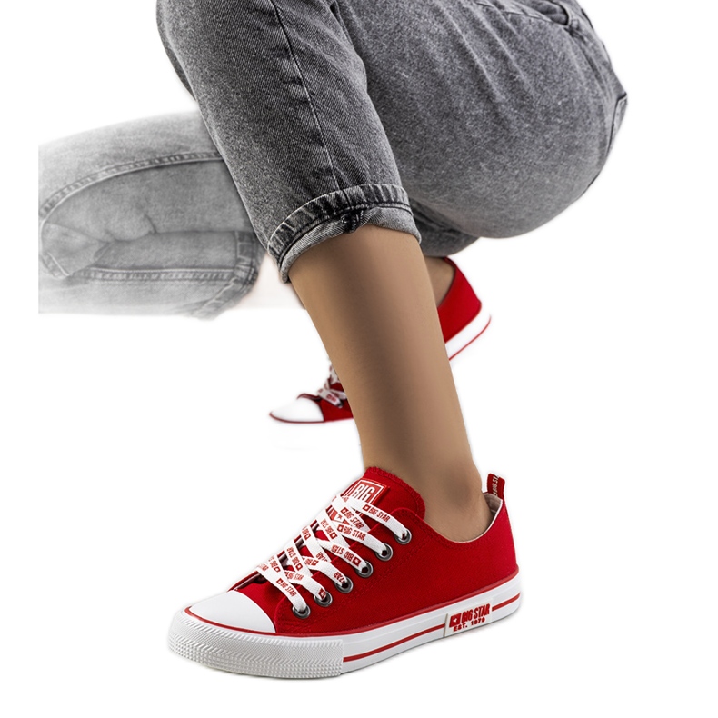 Červené klasické tenisky Big Star KK274104