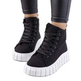 BM Černé tenisky na platformě Horizo ​​​​ černý