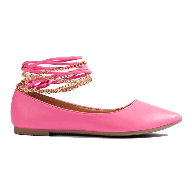 Dámské růžové baleríny Shelovet s řetízky růžový Dámské růžové baleríny Shelovet s řetízky růžový