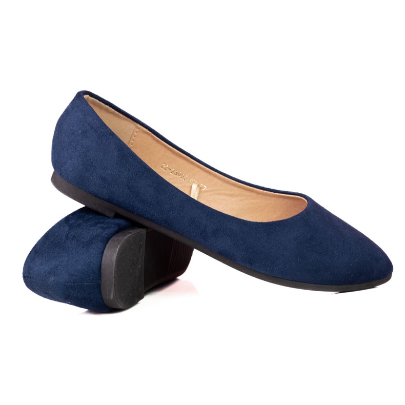 W. Potocki Námořnicky modré dámské baleríny Potocki vyrobené z ekologického semiše modrý W. Potocki Námořnicky modré dámské baleríny Potocki vyrobené z ekologického semiše modrý