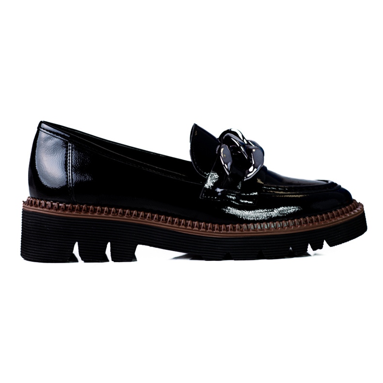 Dámské mokasíny na platformě Vinceza z lakované černé barvy černá