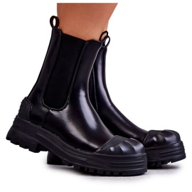 PG1 Klasické vysoké pracovní černé boty Bassti černý