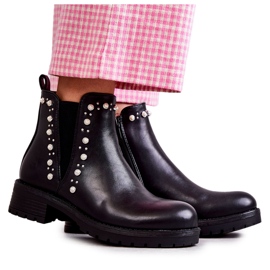 PG1 Kožené boty Workers Black Ferra černý