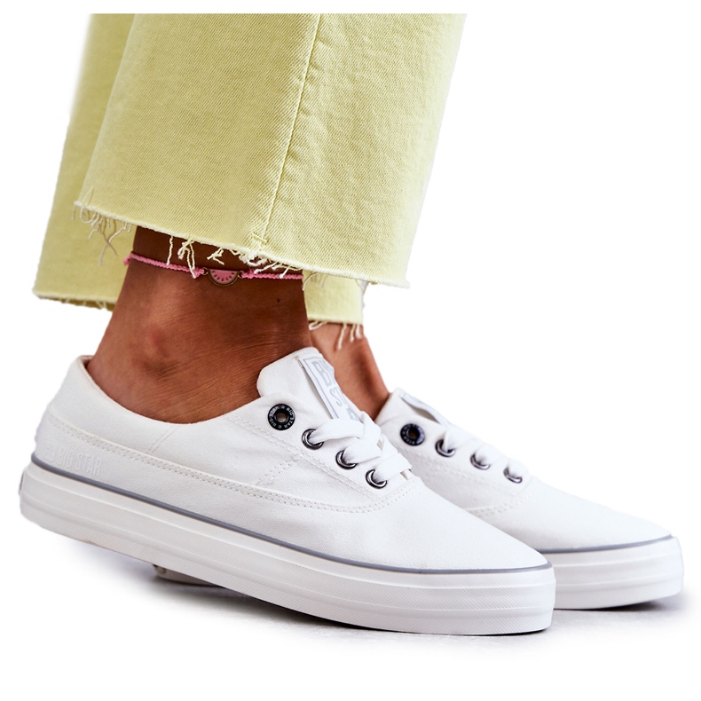 Dámské látkové tenisky Big Star KK274017 Bílé bílý