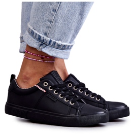 Nízké dámské kožené tenisky Big Star KK274006 Černá