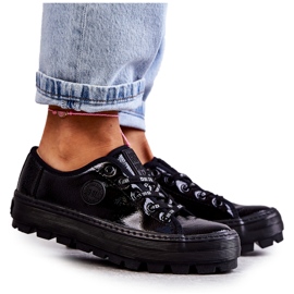 Módní lakované tenisky Big Star KK274044 Black černý