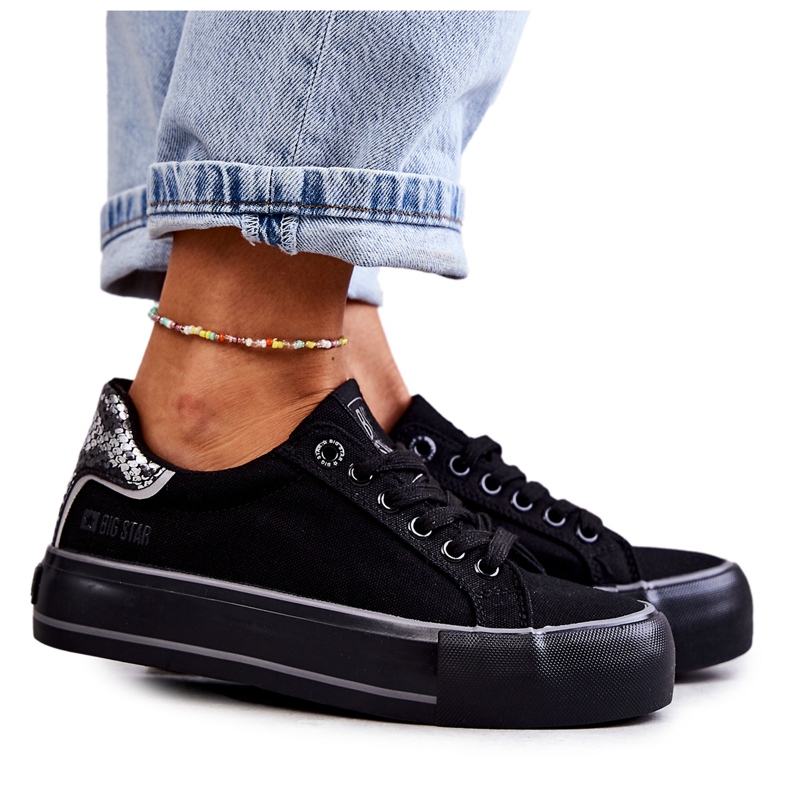 Dámské Materiál Sneakers Big Star KK274036 Black černá