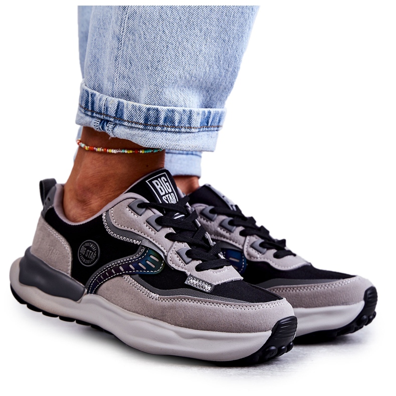 Dámské sportovní tenisky Big Star KK274100 Black-Gray černá šedá