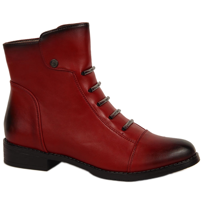 Dámské kozačky s červenými ozdobami Jezzi červené