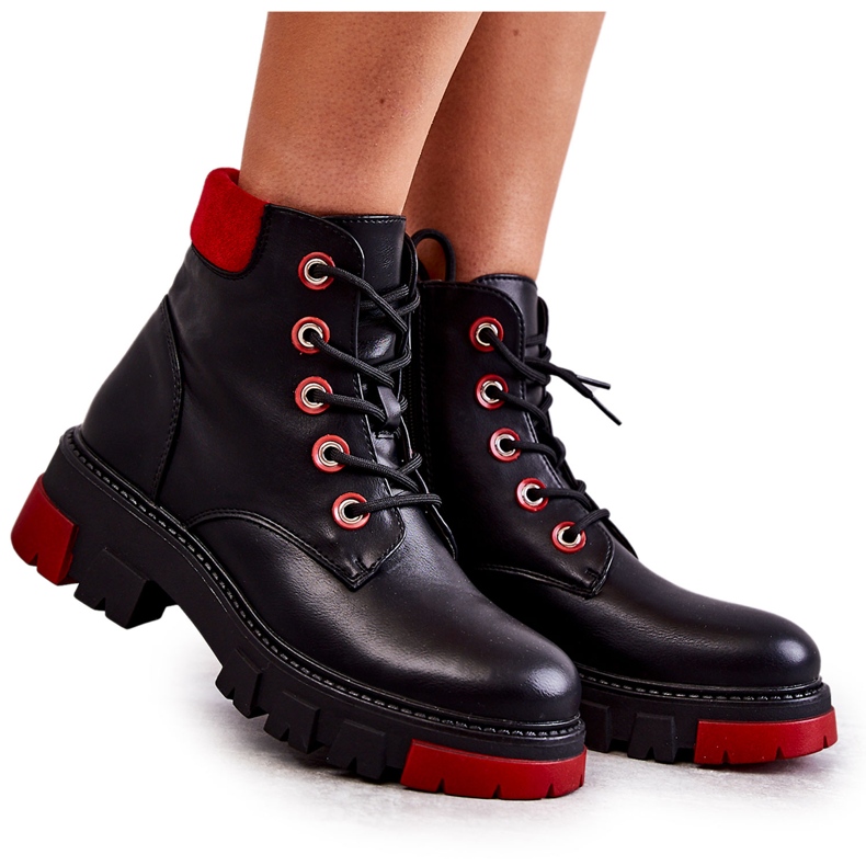 PG1 Kožené Boty Pracovníci Na černém Messa Zipu černá