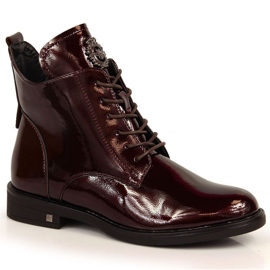 Teplé lakované kozačky Potocki W WOL92B bordó Teplé lakované kozačky Potocki W WOL92B bordó