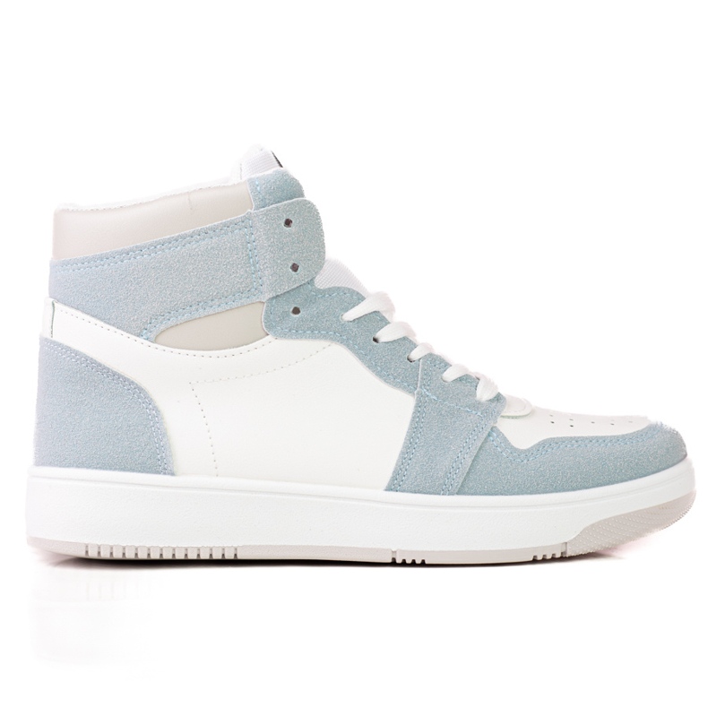 Vysoké bílé a modré dámské tenisky Shelovet bílý modrý