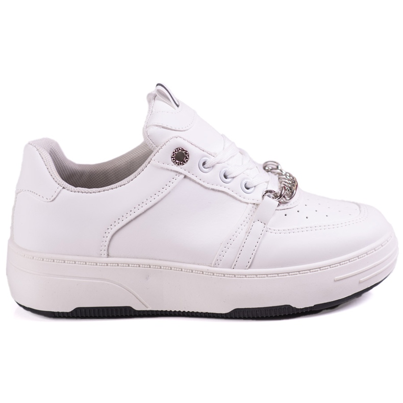 Dámské bílé tenisky na platformě s řetízkem Shelovet bílý
