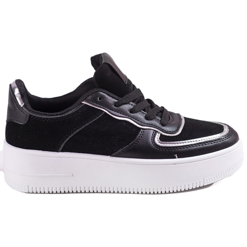 Dámské černé šněrovací tenisky na vysoké platformě Shelovet černá