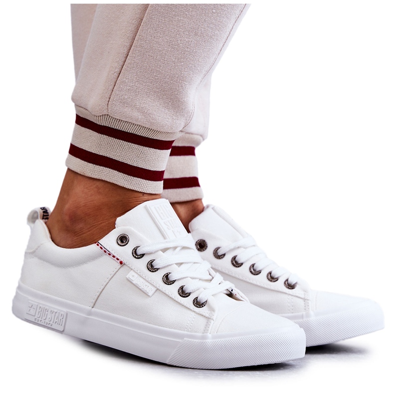 Dámské tenisky z nízkého materiálu Big Star KK274003 Bílé bílý