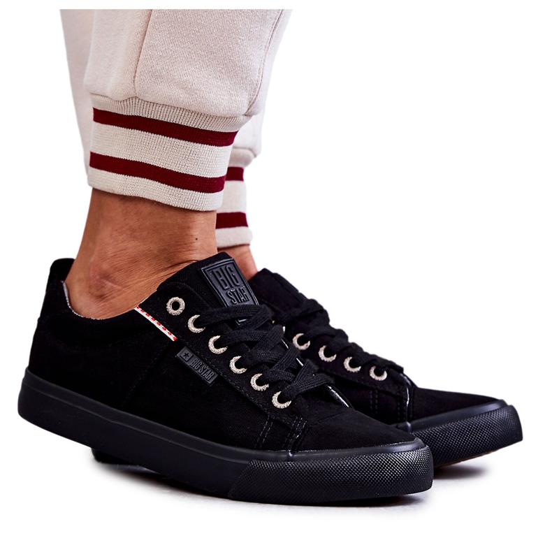 Dámské tenisky z nízkého materiálu Big Star KK274004 Black černá
