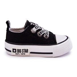 Dětské látkové tenisky Big Star KK374049 Černo-bílé černý