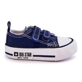 Dětské látkové tenisky se suchým zipem Big Star KK374075 Navy Blue modrý