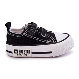 Dětské látkové tenisky se suchým zipem Big Star KK374074 Černo-bílé černá Dětské látkové tenisky se suchým zipem Big Star KK374074 Černo-bílé černá
