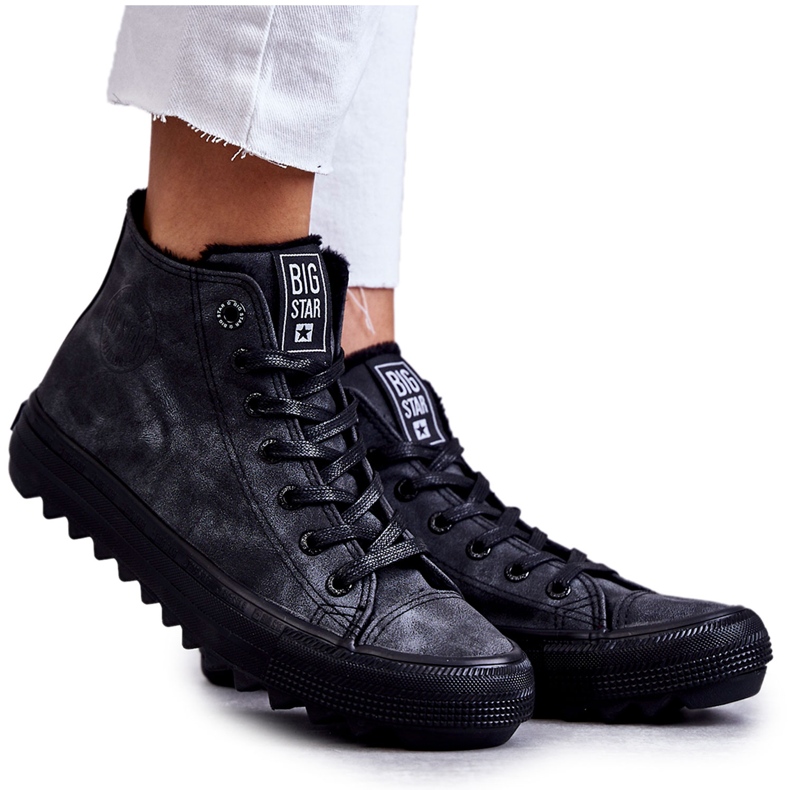 Dámské tenisky Big Star High Warmed Black GG274069 černá