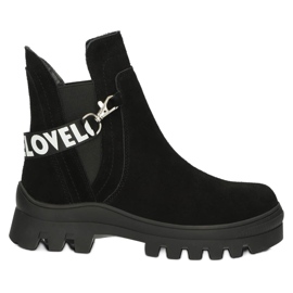 Semišové nazouvací kotníkové boty s ozdobou Filippo DBT3927 Black černý