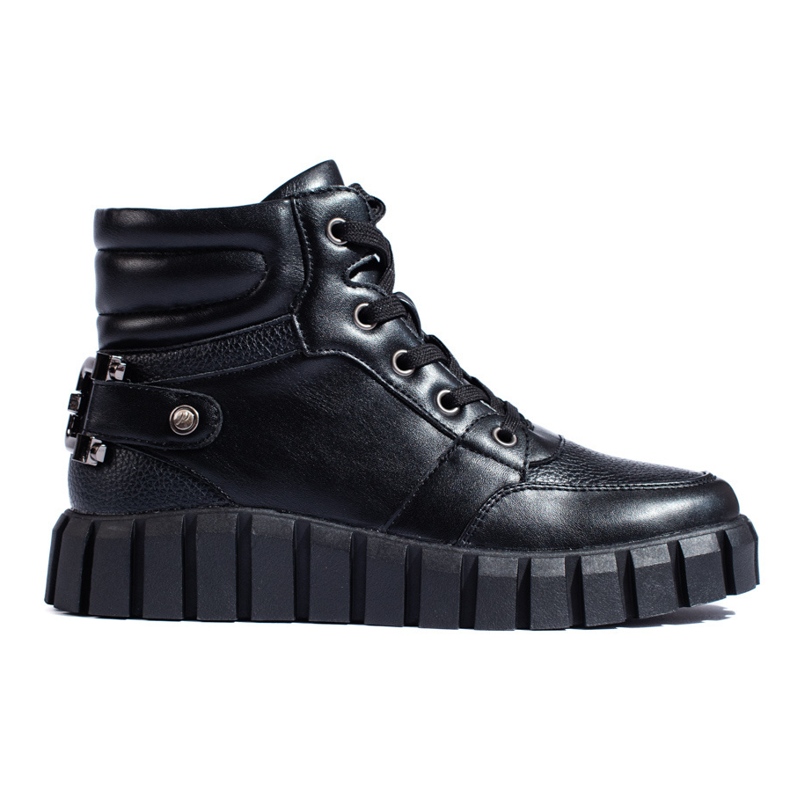 W. Potocki Sportovní dámské kozačky Potocki černé na platformě černá W. Potocki Sportovní dámské kozačky Potocki černé na platformě černá