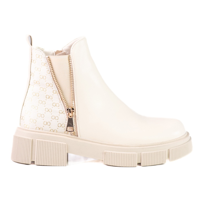 Dámské béžové boty Chelsea na platformě Shelovet béžový