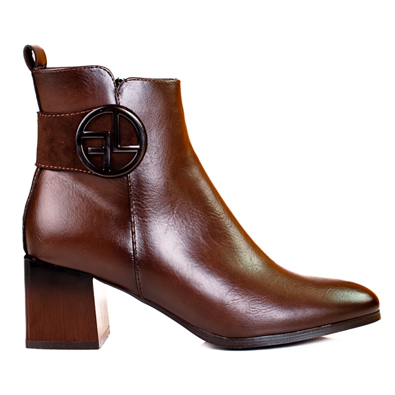 W. Potocki Klasické dámské kozačky na nízkém sloupku Potocki hnědý W. Potocki Klasické dámské kozačky na nízkém sloupku Potocki hnědý