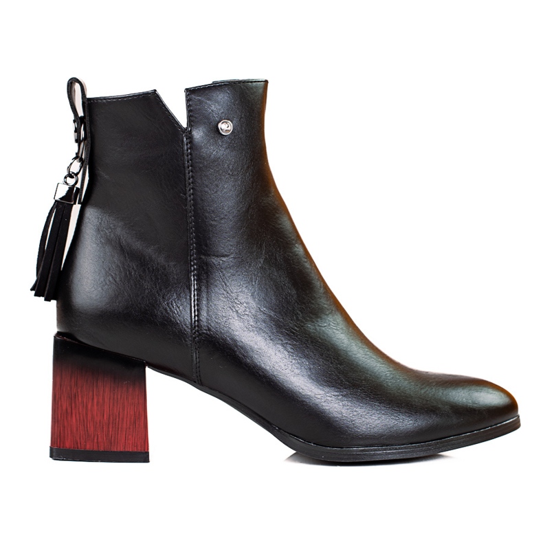 W. Potocki Módní dámské kozačky na černém sloupku Potocki černá W. Potocki Módní dámské kozačky na černém sloupku Potocki černá