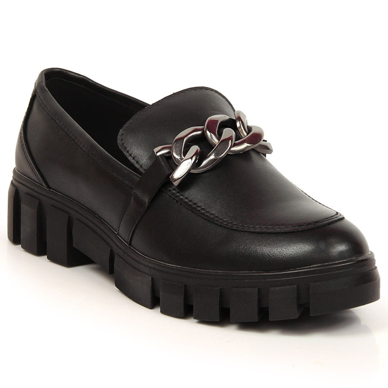 Dámské mokasíny na platformě s řetízkem černé Sergio Leone černá