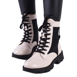 Béžové kozačky značky Keld béžový černý