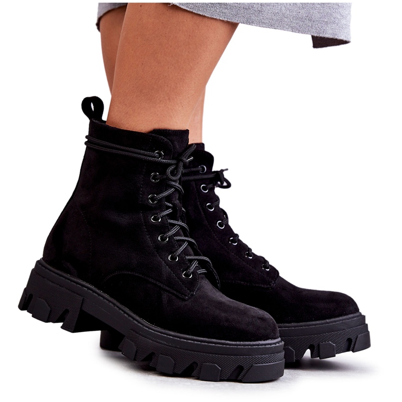 PG1 Semišové teplé boty Workers Black Darvin černá PG1 Semišové teplé boty Workers Black Darvin černá