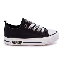 Dětské kožené tenisky Big Star KK374039 Black černá Dětské kožené tenisky Big Star KK374039 Black černá