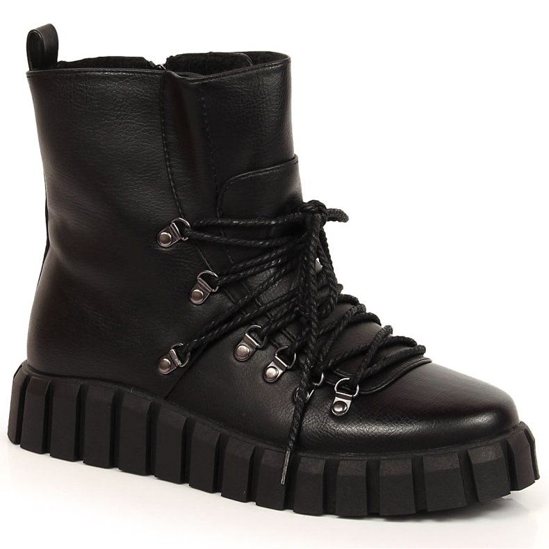 Černé Dámské teplé boty na platformě Potocki WOL108A černá