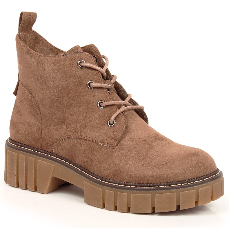 Sergio Leone Dámské polstrované dělnice na hnědé semišové platformě od Sergia Leoneho hnědý